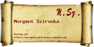 Morgent Szironka névjegykártya